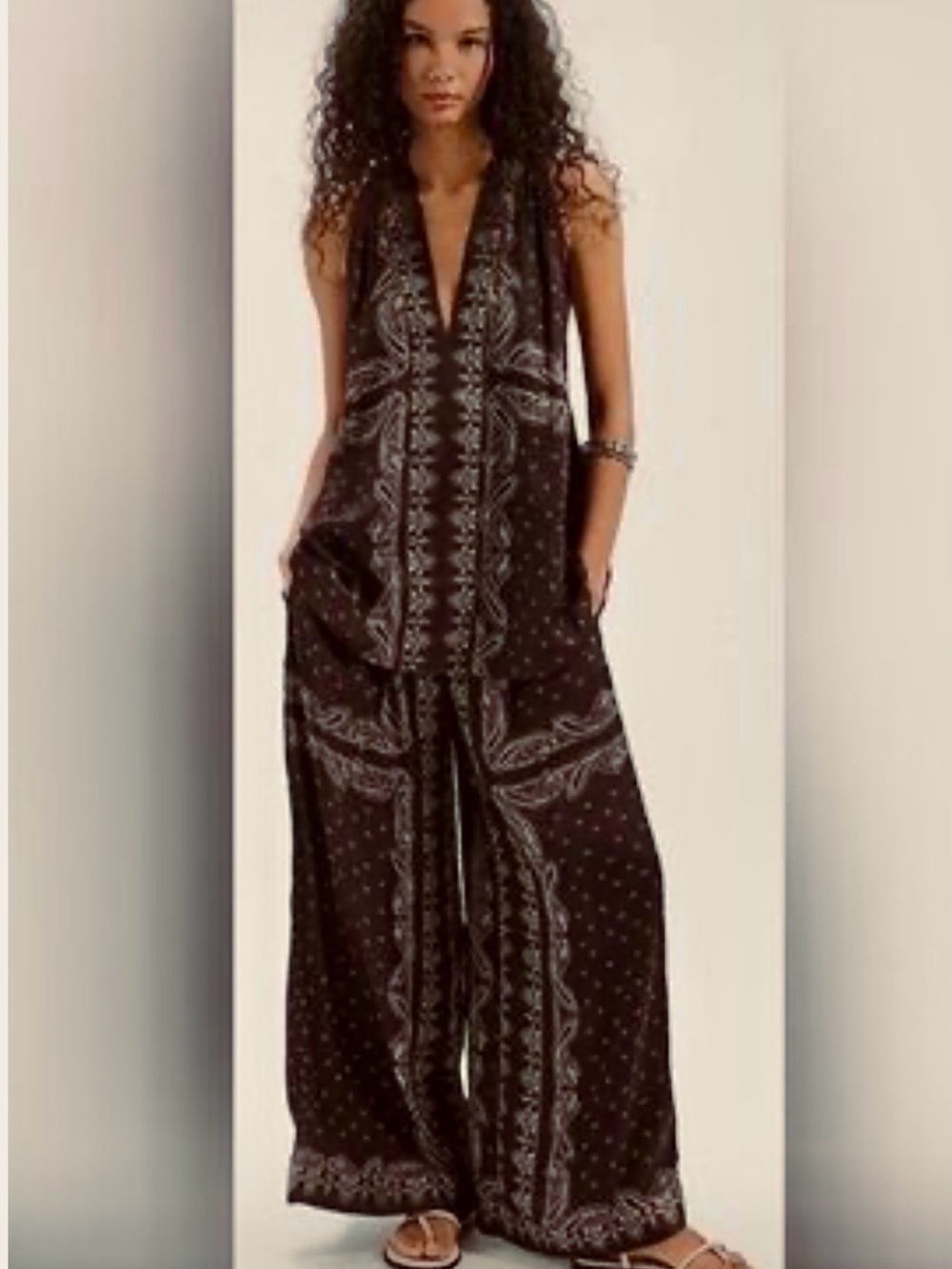 Women’s Free People Metallic Soleil Pant Set Size Large